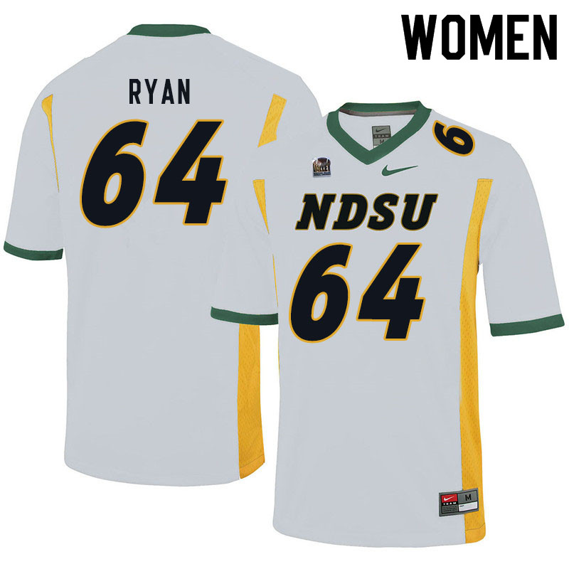 Women #64 Reed Ryan North Dakota State Bison College Football Jerseys Sale-White